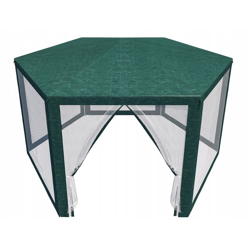 Casa si Gradina - Gradina si terasa - Umbrele si pavilioane - Pavilioane - Pavilion cu plasa anti-insecte, fermoar, hexagonal, 200cm, Verde - Infinity.ro