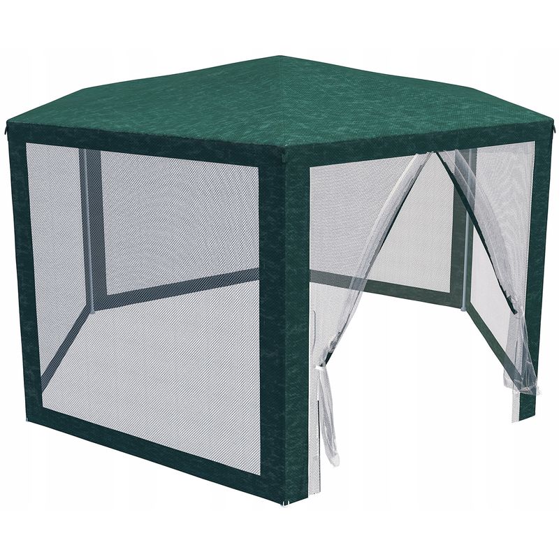 Casa si Gradina - Gradina si terasa - Umbrele si pavilioane - Pavilioane - Pavilion cu plasa anti-insecte, fermoar, hexagonal, 200cm, Verde - Infinity.ro