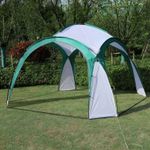 Casa si Gradina - Gradina si terasa - Umbrele si pavilioane - Pavilioane - Pavilion gradina 350x350x230 cm, structura fibra de sticla, acoperis poliester impermeabil, verde cu alb - Infinity.ro