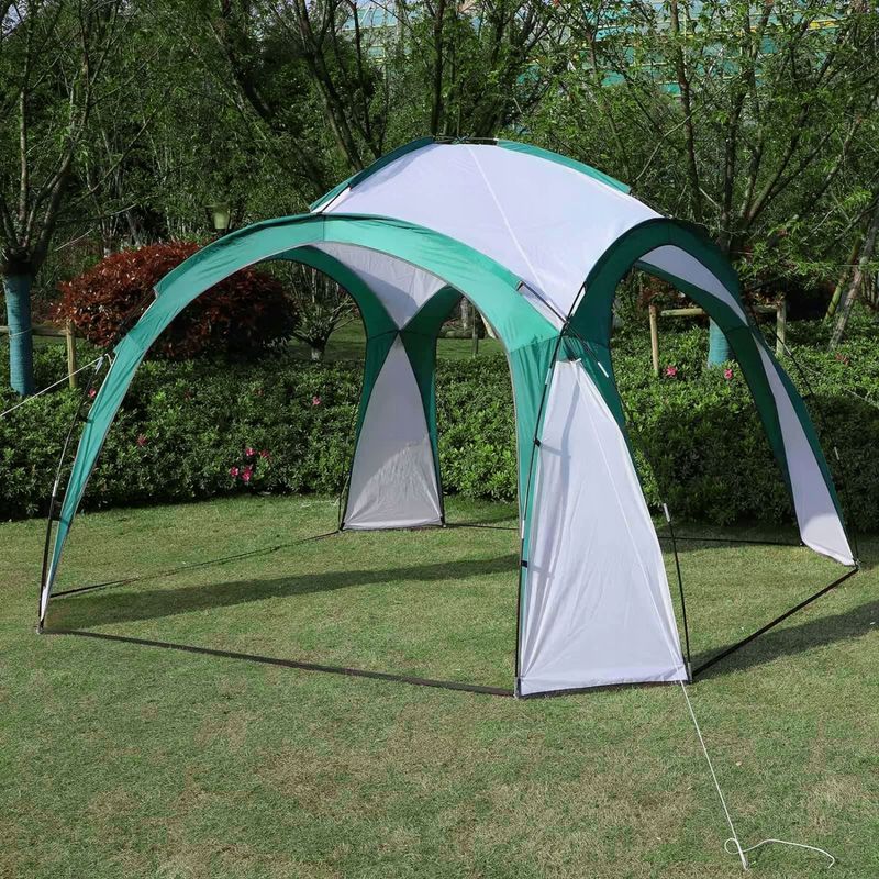Casa si Gradina - Gradina si terasa - Umbrele si pavilioane - Pavilioane - Pavilion gradina 350x350x230 cm, structura fibra de sticla, acoperis poliester impermeabil, verde cu alb - Infinity.ro