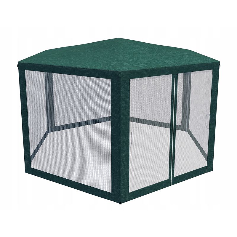 Casa si Gradina - Gradina si terasa - Umbrele si pavilioane - Pavilioane - Pavilion cu plasa anti-insecte, fermoar, hexagonal, 200cm, Verde - Infinity.ro