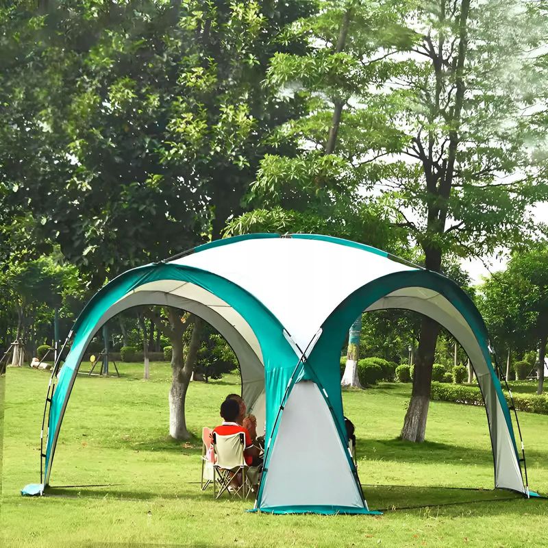 Casa si Gradina - Gradina si terasa - Umbrele si pavilioane - Pavilioane - Pavilion gradina 350x350x230 cm, structura fibra de sticla, acoperis poliester impermeabil, verde cu alb - Infinity.ro