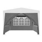 Casa si Gradina - Decoratiuni - Pereti despartitori si paravane - Set 4 pereti laterali pavilion 295x195 cm, 3 cu ferestre si 1 usa fermoar, PE 100g/m2 impermeabil, prindere velcro, gri - Infinity.ro