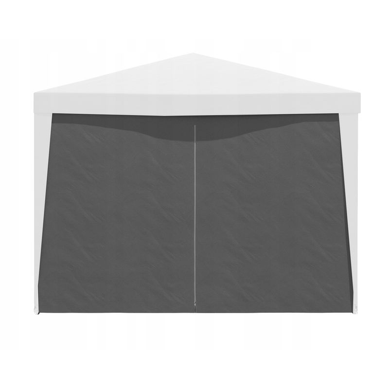 Casa si Gradina - Decoratiuni - Pereti despartitori si paravane - Set 4 pereti laterali pavilion 295x195 cm, 3 cu ferestre si 1 usa fermoar, PE 100g/m2 impermeabil, prindere velcro, gri - Infinity.ro