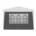 Casa si Gradina - Decoratiuni - Pereti despartitori si paravane - Set 4 pereti laterali pavilion 295x195 cm, 3 cu ferestre si 1 usa fermoar, PE 100g/m2 impermeabil, prindere velcro, gri - Infinity.ro