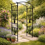 Casa si Gradina - Gradina si terasa - Decoratiuni exterior - Arcade - Pergola decorativa pentru gradina, suport plante cataratoare, structura otel, 114x45x208 cm, negru - Infinity.ro