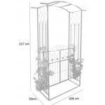 Casa si Gradina - Gradina si terasa - Decoratiuni exterior - Arcade - Pergola gradina metalica cu poarta decorativa, suport plante cataratoare, otel vopsit, 106x50x217 cm, negru - Infinity.ro