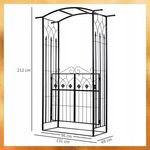 Casa si Gradina - Gradina si terasa - Decoratiuni exterior - Arcade - Pergola gradina metalica cu poarta decorativa, suport plante cataratoare, otel vopsit, 106x50x217 cm, negru - Infinity.ro