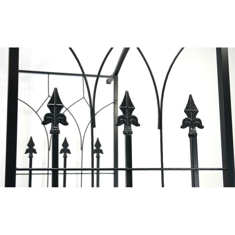 Casa si Gradina - Gradina si terasa - Decoratiuni exterior - Arcade - Pergola gradina metalica cu poarta decorativa, suport plante cataratoare, otel vopsit, 106x50x217 cm, negru - Infinity.ro