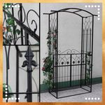 Casa si Gradina - Gradina si terasa - Decoratiuni exterior - Arcade - Pergola gradina metalica cu poarta decorativa, suport plante cataratoare, otel vopsit, 106x50x217 cm, negru - Infinity.ro