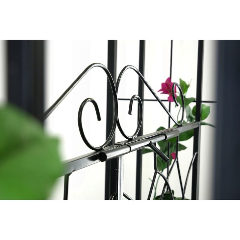 Casa si Gradina - Gradina si terasa - Decoratiuni exterior - Arcade - Pergola gradina metalica cu poarta decorativa, suport plante cataratoare, otel vopsit, 106x50x217 cm, negru - Infinity.ro