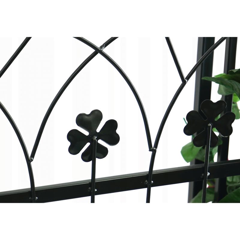 Casa si Gradina - Gradina si terasa - Decoratiuni exterior - Arcade - Pergola gradina metalica cu poarta decorativa, suport plante cataratoare, otel vopsit, 106x50x217 cm, negru - Infinity.ro