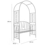 Casa si Gradina - Gradina si terasa - Decoratiuni exterior - Arcade - Pergola pentru gradina cu banca, structura metalica solida, 122x58x203 cm, negru - Infinity.ro
