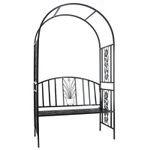 Casa si Gradina - Gradina si terasa - Decoratiuni exterior - Arcade - Pergola pentru gradina cu banca, structura metalica solida, 122x58x203 cm, negru - Infinity.ro
