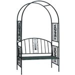 Casa si Gradina - Gradina si terasa - Decoratiuni exterior - Arcade - Pergola pentru gradina cu banca, structura metalica solida, 122x58x203 cm, negru - Infinity.ro