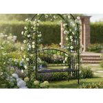 Casa si Gradina - Gradina si terasa - Decoratiuni exterior - Arcade - Pergola pentru gradina cu banca, structura metalica solida, 122x58x203 cm, negru - Infinity.ro