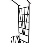 Casa si Gradina - Gradina si terasa - Decoratiuni exterior - Arcade - Pergola pentru gradina cu banca, suport plante cataratoare, structura otel, 114x45x208 cm, negru - Infinity.ro