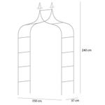 Casa si Gradina - Gradina si terasa - Decoratiuni exterior - Arcade - Pergola gradina metalica cu varfuri decorative, otel vopsit cu pulbere, 150x37x240 cm, negru - Infinity.ro