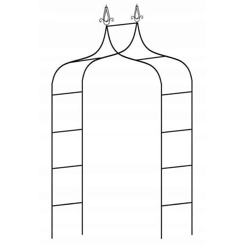 Casa si Gradina - Gradina si terasa - Decoratiuni exterior - Arcade - Pergola gradina metalica cu varfuri decorative, otel vopsit cu pulbere, 150x37x240 cm, negru - Infinity.ro