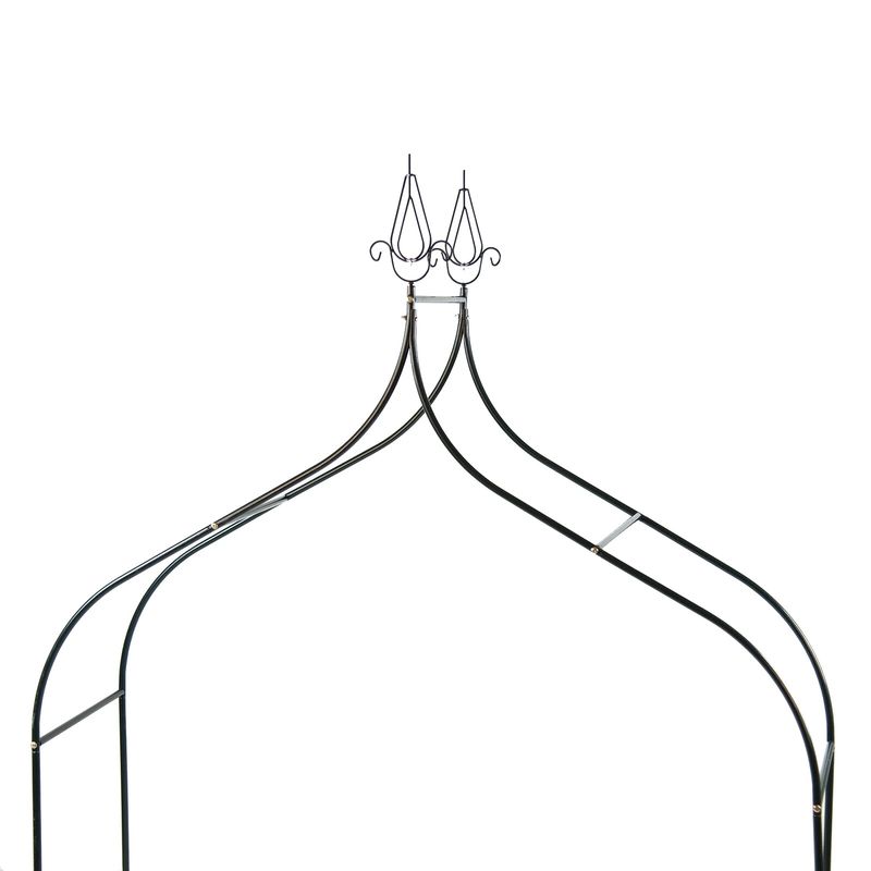 Casa si Gradina - Gradina si terasa - Decoratiuni exterior - Arcade - Pergola gradina metalica cu varfuri decorative, otel vopsit cu pulbere, 150x37x240 cm, negru - Infinity.ro