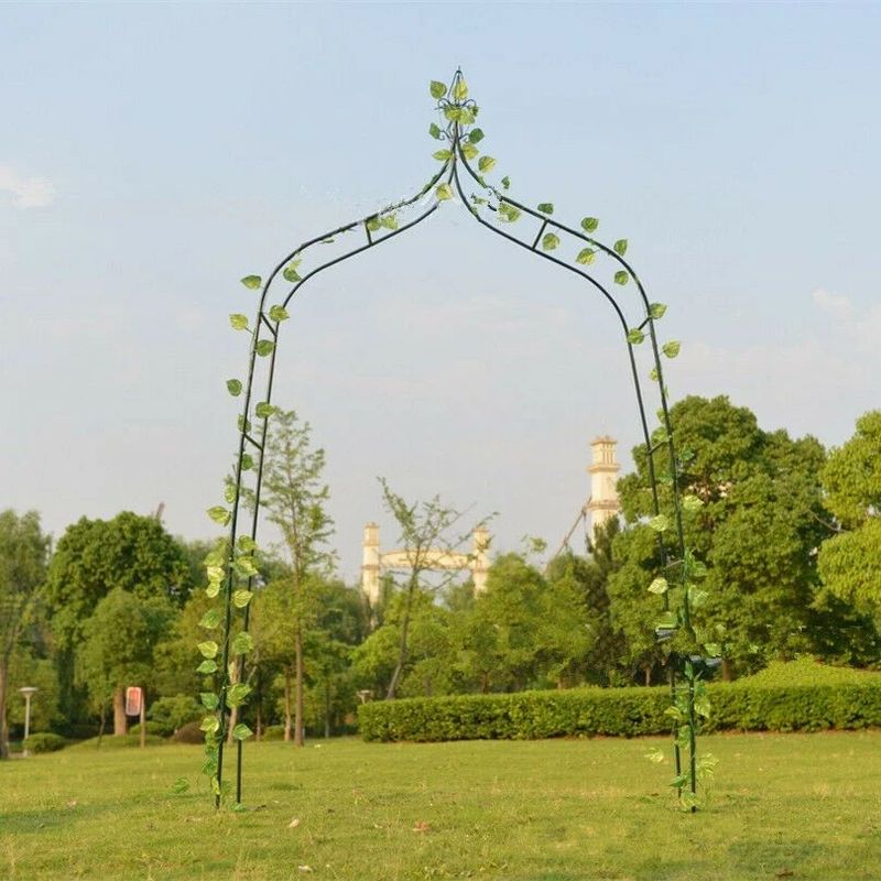 Casa si Gradina - Gradina si terasa - Decoratiuni exterior - Arcade - Pergola gradina metalica cu varfuri decorative, otel vopsit cu pulbere, 150x37x240 cm, negru - Infinity.ro