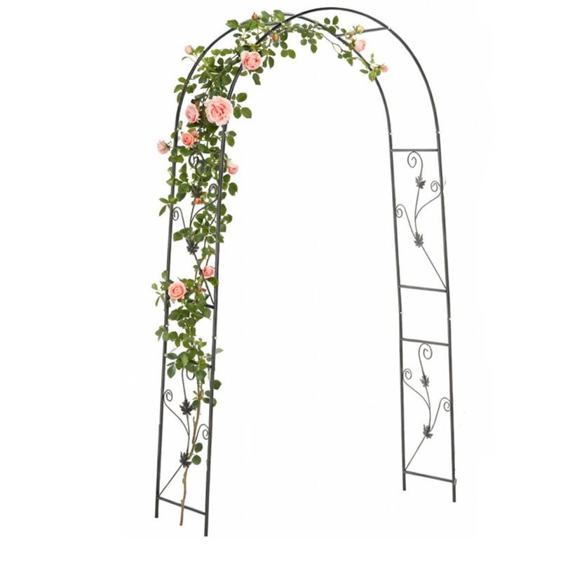Casa si Gradina - Gradina si terasa - Decoratiuni exterior - Arcade - Pergola gradina metalica cu ancore fixare sol, otel vopsit electrostatic, suport plante cataratoare, 114x37x230 cm - Infinity.ro
