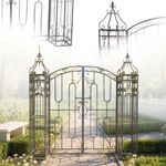 Casa si Gradina - Gradina si terasa - Decoratiuni exterior - Arcade - Poarta pentru gradina metalica decorativa, suport plante cataratoare, 170x26x163 cm, stil vintage maro antichizat - Infinity.ro