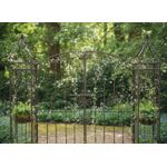 Casa si Gradina - Gradina si terasa - Decoratiuni exterior - Arcade - Poarta pentru gradina metalica decorativa, suport plante cataratoare, 170x26x163 cm, stil vintage maro antichizat - Infinity.ro