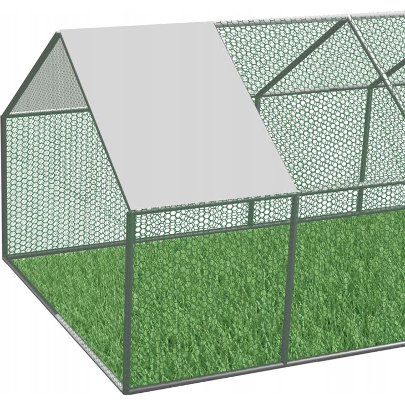 Casa si Gradina - Gradinarit si plante - Sere si solarii - Cotet tarc pasari otel galvanizat cu plasa 4x2.5 cm, acoperis polipropilena, 4 arcade, 600x300x195 cm - Infinity.ro