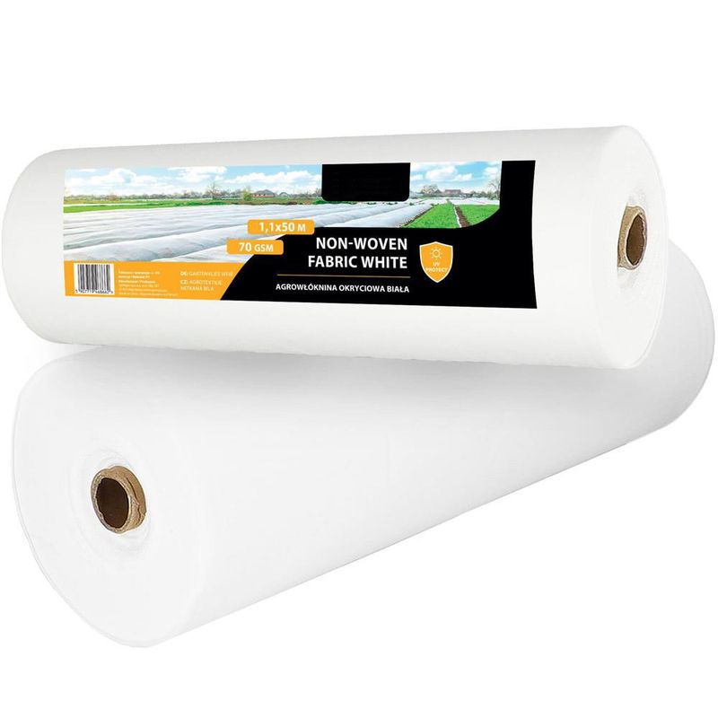 Casa si Gradina - Gradinarit si plante - Sere si solarii - Agrotextil alb polipropilena 70g/m2 protectie UV, ventilatie plante, rezistent intemperii, 50x1.1 m - Infinity.ro