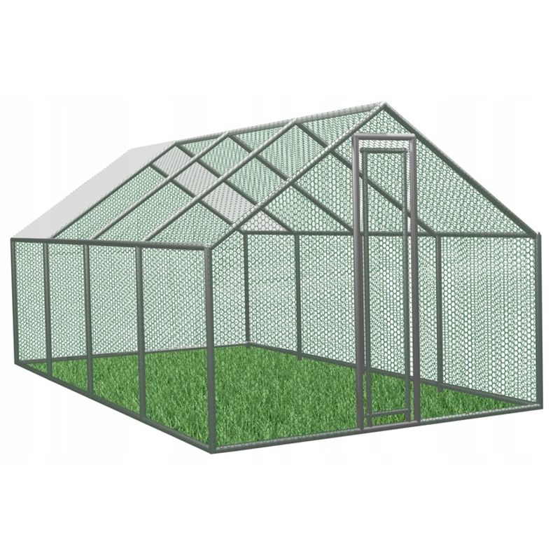 Casa si Gradina - Gradinarit si plante - Sere si solarii - Cotet tarc pasari otel galvanizat cu plasa 4x2.5 cm, acoperis polipropilena, 4 arcade, 600x300x195 cm - Infinity.ro