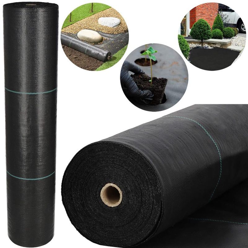 Casa si Gradina - Gradinarit si plante - Sere si solarii - Folie agrotextil mulcire antiburuieni filtru uv 50x1.6 m, 90 g pe mp, protectie, negru - Infinity.ro