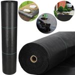 Casa si Gradina - Gradinarit si plante - Sere si solarii - Agrotextil antiburuieni polipropilena 90g/m2 cu protectie UV, mentine umiditatea solului, 100x1.1 m, negru - Infinity.ro