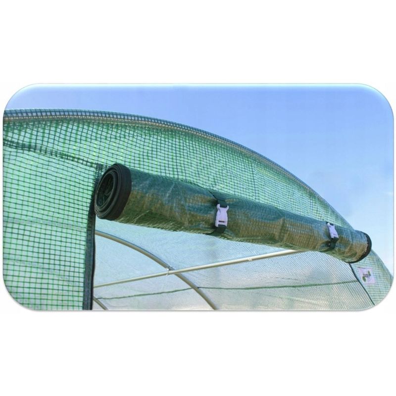 Casa si Gradina - Gradinarit si plante - Sere si solarii - Folie sera gradina 8x3 m, PE 140g/m2 armata cu plasa PP, filtru UV4, ferestre velcro si usa fermoar, verde - Infinity.ro