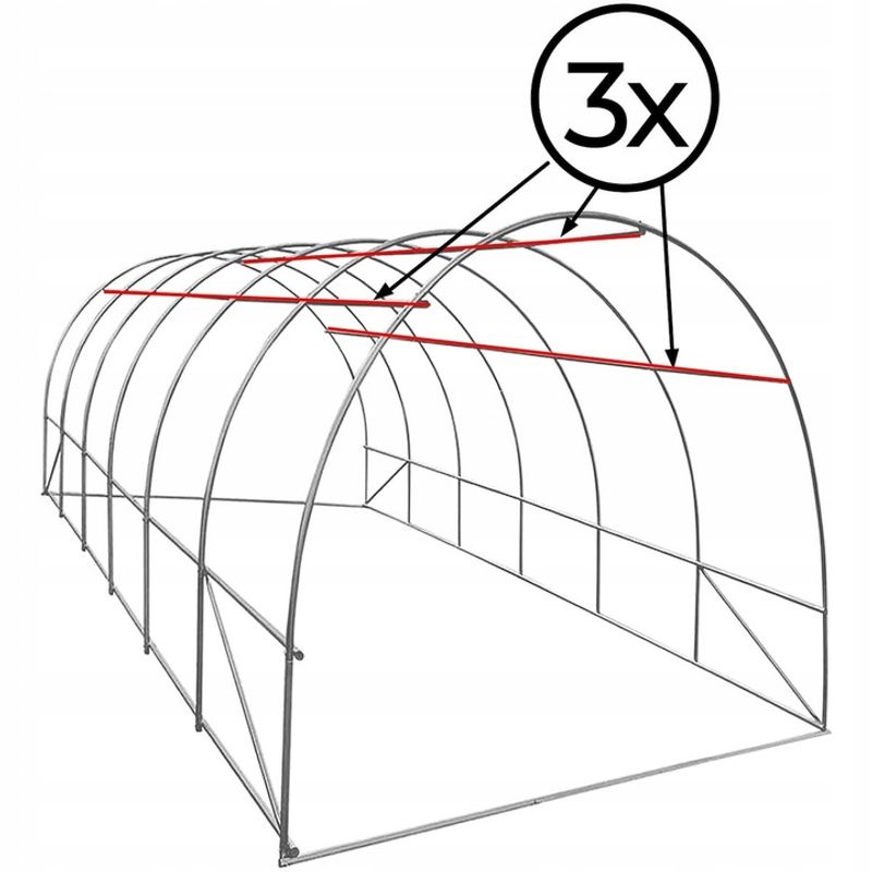 Casa si Gradina - Gradinarit si plante - Sere si solarii - Sera gradina tip tunel 300x600x200 cm, folie PE 140g/m2 UV4, 13 ferestre cu plase tantari, usa lata, 18 mp, verde - Infinity.ro