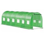 Casa si Gradina - Gradinarit si plante - Sere si solarii - Sera gradina tip tunel 300x600x200 cm, folie PE 140g/m2 UV4, 13 ferestre cu plase tantari, usa lata, 18 mp, verde - Infinity.ro