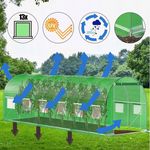 Casa si Gradina - Gradinarit si plante - Sere si solarii - Sera gradina tip tunel 300x600x200 cm, folie PE 140g/m2 UV4, 13 ferestre cu plase tantari, usa lata, 18 mp, verde - Infinity.ro