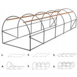 Casa si Gradina - Gradinarit si plante - Sere si solarii - Sera gradina tip tunel 400x800x200 cm, folie PE 140g/m2 UV4, 6 segmente, 12 ferestre, usa fermoar, 32 mp, verde - Infinity.ro