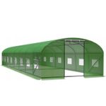 Casa si Gradina - Gradinarit si plante - Sere si solarii - Sera gradina tip tunel 400x1000x200 cm, folie PE 140g/m2 UV4, 16 ferestre, usa fermoar, 40 mp, verde - Infinity.ro