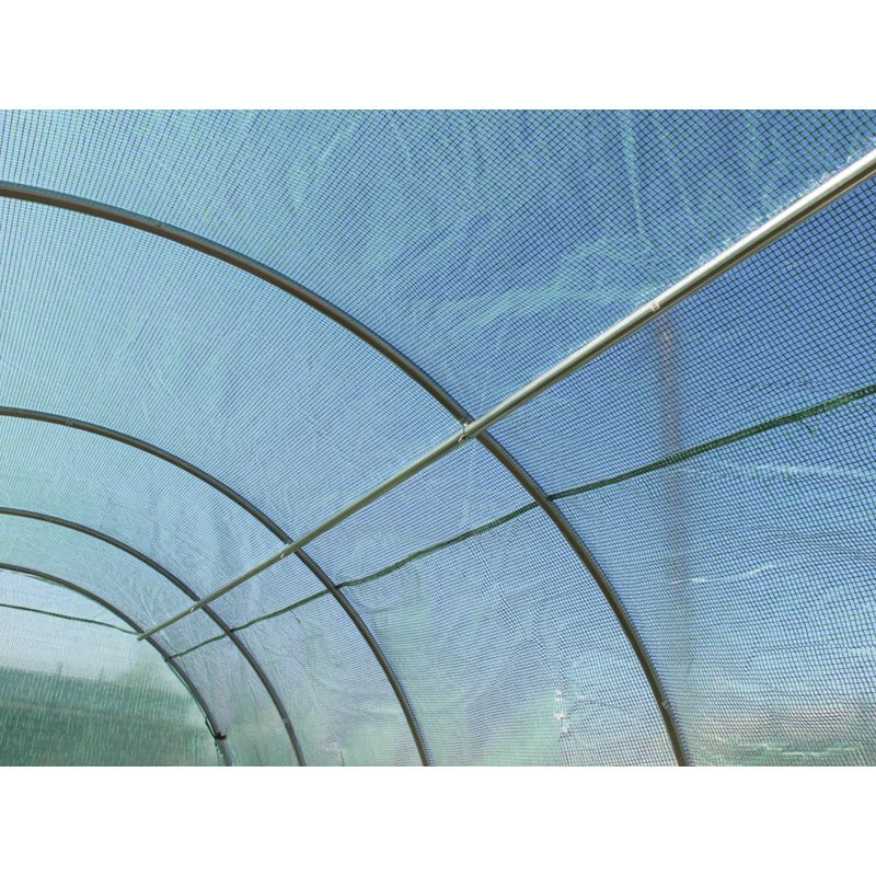 Casa si Gradina - Gradinarit si plante - Sere si solarii - Sera gradina tip tunel 400x800x200 cm, folie PE 140g/m2 UV4, 6 segmente, 12 ferestre, usa fermoar, 32 mp, verde - Infinity.ro
