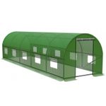 Casa si Gradina - Gradinarit si plante - Sere si solarii - Sera gradina tip tunel 300x800x200 cm, folie PE 140g/m2 UV4, 10 ferestre, usa fermoar, 24 mp, verde - Infinity.ro