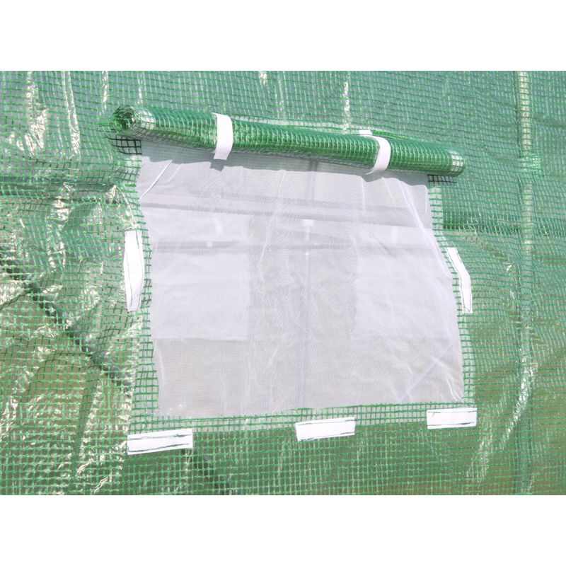 Casa si Gradina - Gradinarit si plante - Sere si solarii - Sera gradina tip tunel 400x800x200 cm, folie PE 140g/m2 UV4, 6 segmente, 12 ferestre, usa fermoar, 32 mp, verde - Infinity.ro