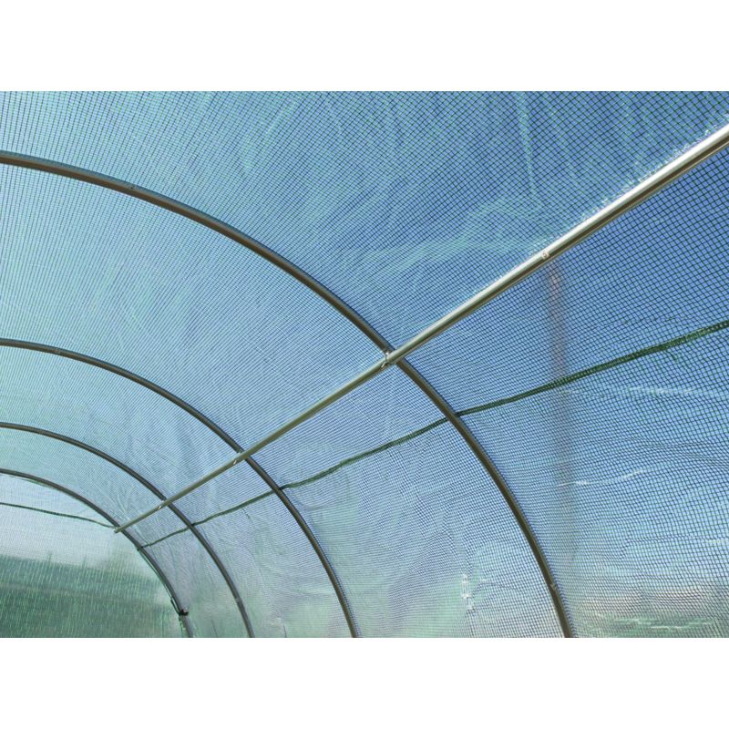 Casa si Gradina - Gradinarit si plante - Sere si solarii - Sera gradina tip tunel 300x800x200 cm, folie PE 140g/m2 UV4, 10 ferestre, usa fermoar, 24 mp, verde - Infinity.ro