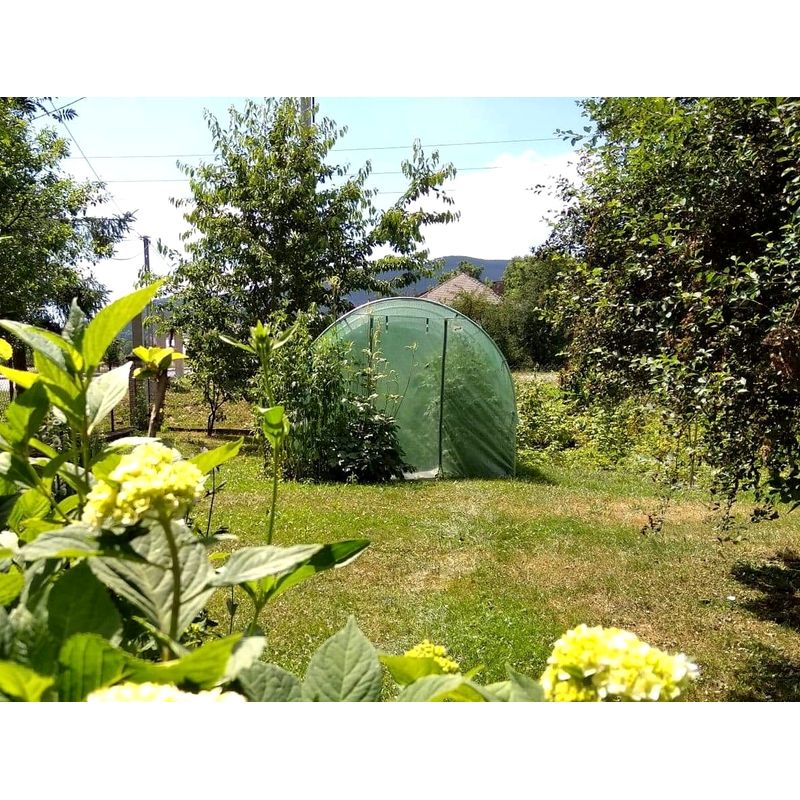 Casa si Gradina - Gradinarit si plante - Sere si solarii - Sera gradina tip tunel 300x800x200 cm, folie PE 140g/m2 UV4, 10 ferestre, usa fermoar, 24 mp, verde - Infinity.ro