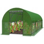 Casa si Gradina - Gradinarit si plante - Sere si solarii - Sera gradina tip tunel 300x800x200 cm, folie PE 140g/m2 UV4, 10 ferestre, usa fermoar, 24 mp, verde - Infinity.ro