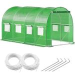 Casa si Gradina - Gradinarit si plante - Sere si solarii - Sera gradina tip tunel 200x450x200 cm, folie PE 140g/m2 UV4, 9 ferestre cu plase tantari, usa cu incuietori, 9 mp, verde - Infinity.ro