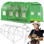 Casa si Gradina - Gradinarit si plante - Sere si solarii - Sera gradina tip tunel 200x450x200 cm, folie PE 140g/m2 UV4, 9 ferestre cu plase tantari, usa cu incuietori, 9 mp, verde - Infinity.ro