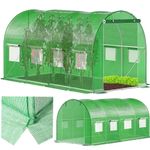 Casa si Gradina - Gradinarit si plante - Sere si solarii - Sera gradina tip tunel 200x450x200 cm, folie PE 140g/m2 UV4, 9 ferestre cu plase tantari, usa cu incuietori, 9 mp, verde - Infinity.ro