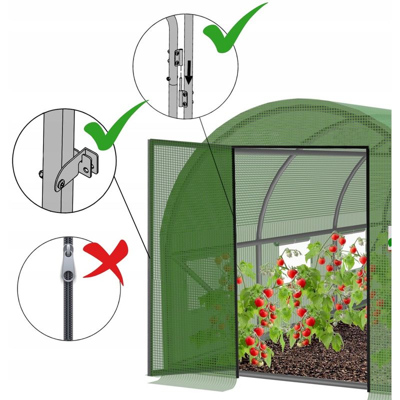 Casa si Gradina - Gradinarit si plante - Sere si solarii - Sera gradina tip tunel 500x1000x200 cm, folie PE 140g/m2 UV4, 10 segmente, 20 ferestre, usa cadru metalic balamal - Infinity.ro