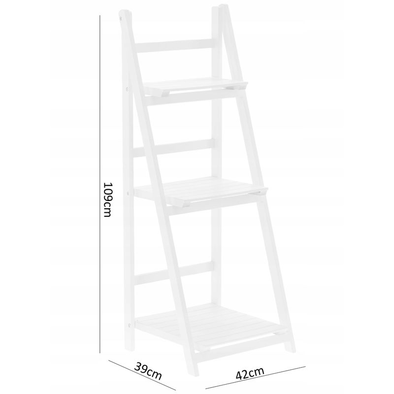 Casa si Gradina - Mobilier - Biblioteci si rafturi - Biblioteci - Biblioteca pliabila din lemn, 3 rafturi, 42x109x39 cm, alb - Infinity.ro
